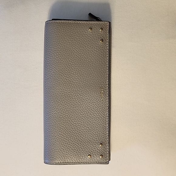Lodis Handbags - NWOT Lodis Pebble Gray Leather Bifold Ladies Wallet - lovely gold trim